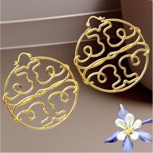 TORY BURCH TWISTED MILLER STATEMENT HOOPS EARRINGS